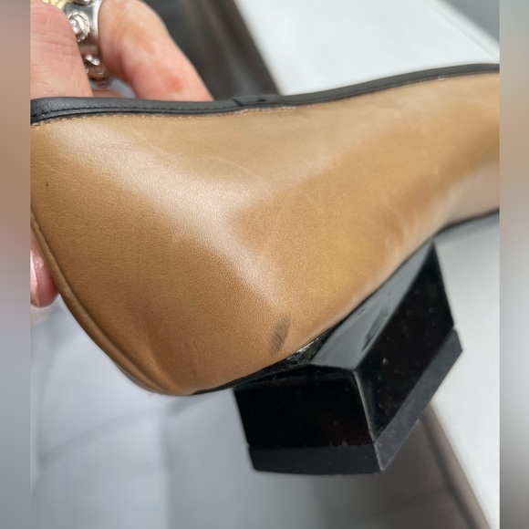 Yoriko Powell Made in Italy Vintage Leather Low Heel square toe Pumps - Picture 9 of 9